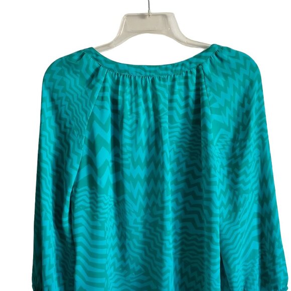 Banana Republic Sheer Pattern Jade Green Blouse Size Small - Picture 6 of 15